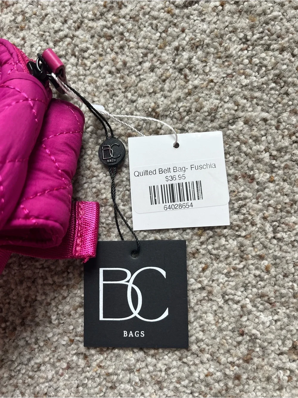 Hot Pink Quilted Crossbody Pouch - Unbranded